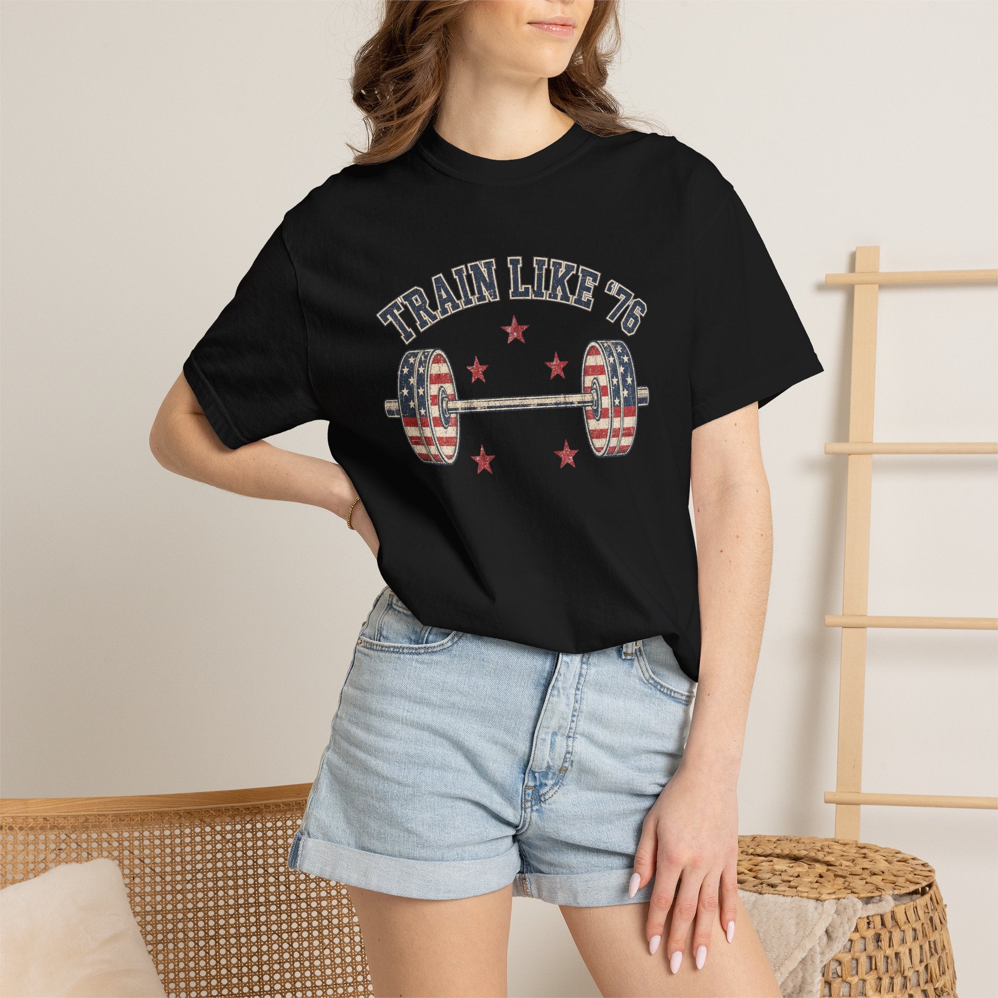 Patriotic 'Train Like '76' Weightlifting T-Shirt
