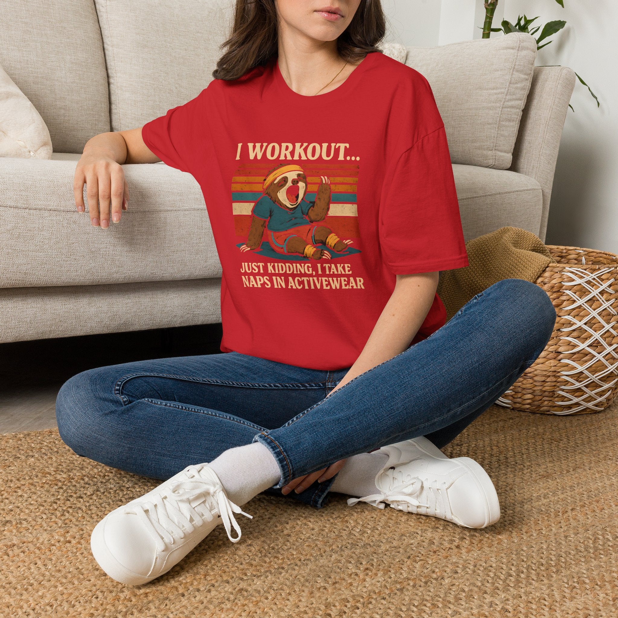 Napping Bear in Activewear T-Shirt