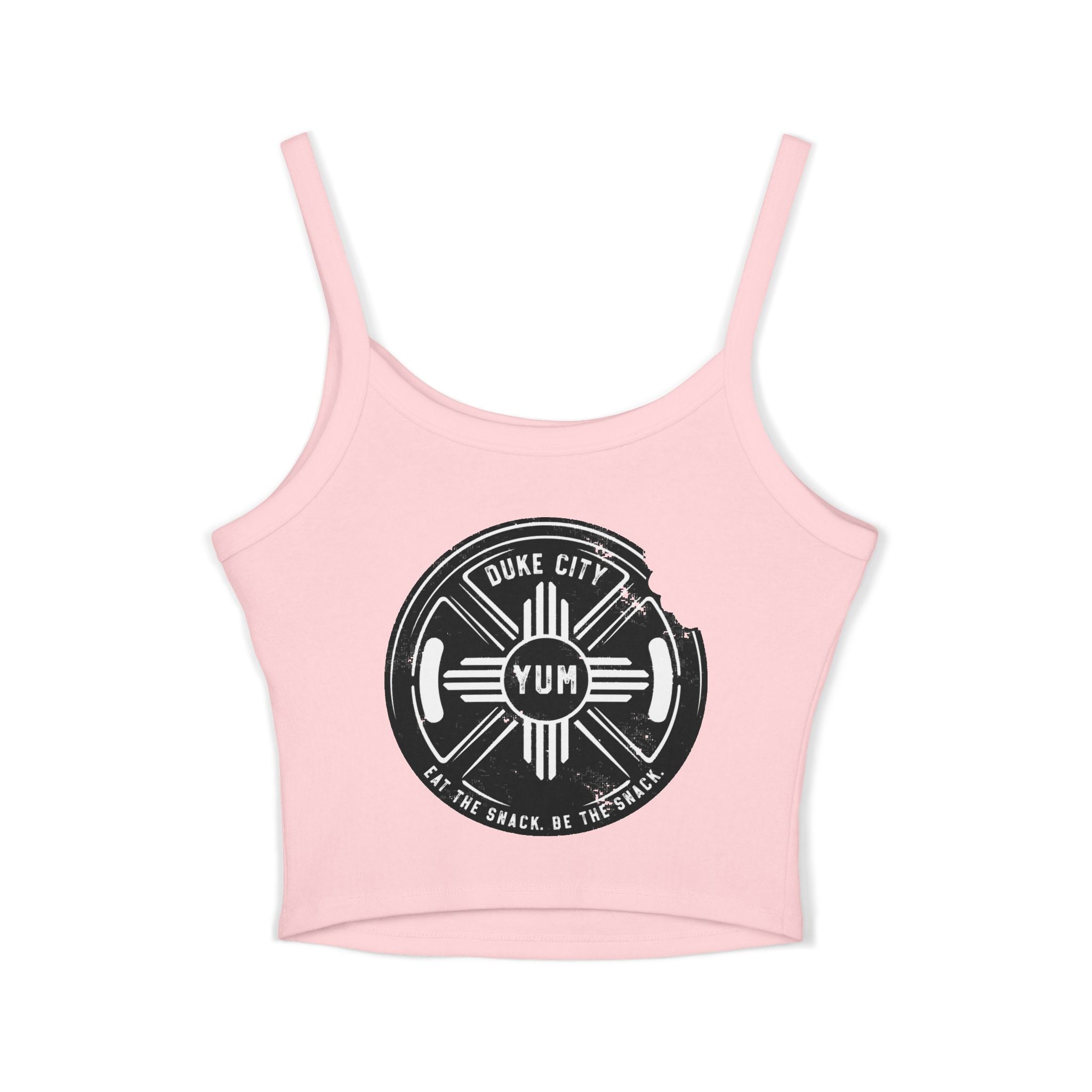 Addicted Vertical Graphic Spaghetti Strap Crop Tank