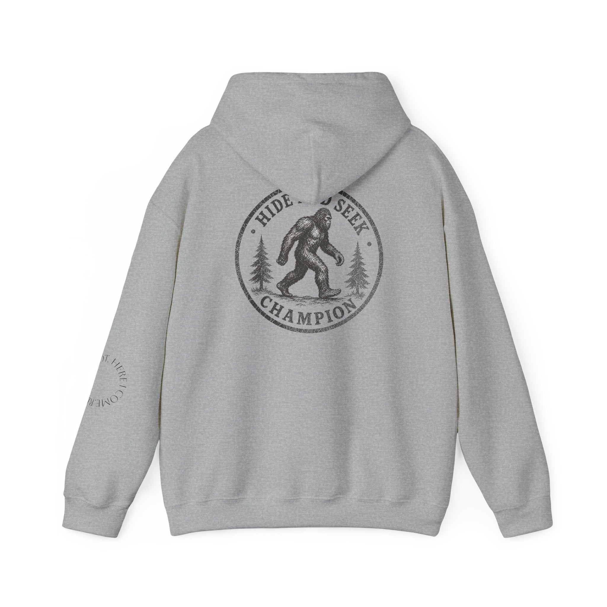 Hoodie — "Hide & Seek Champion" Sasquatch Forest Graphic Hooded Sweatshirt