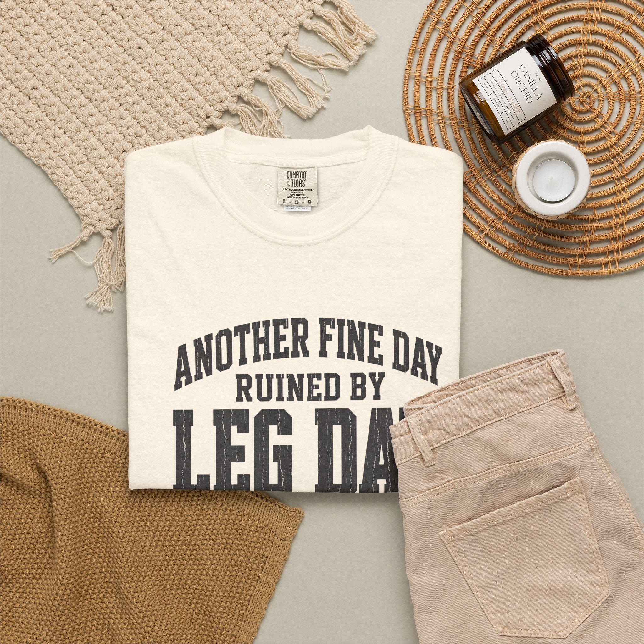 Leg Day T-Shirt — "Another Fine Day Ruined by Leg Day" Gym Tee