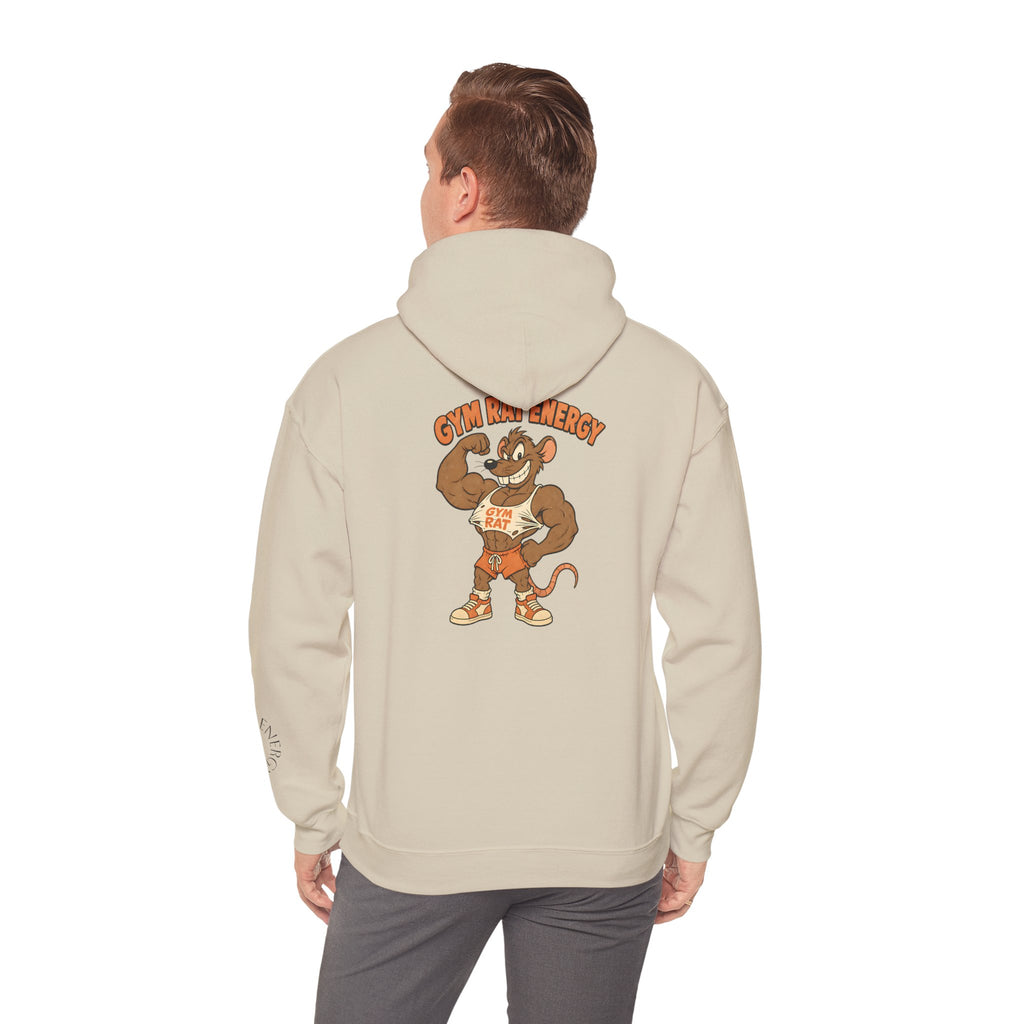 Hoodie - Gym Energy Muscle Rat Vintage Fitness Graphic Hoodie