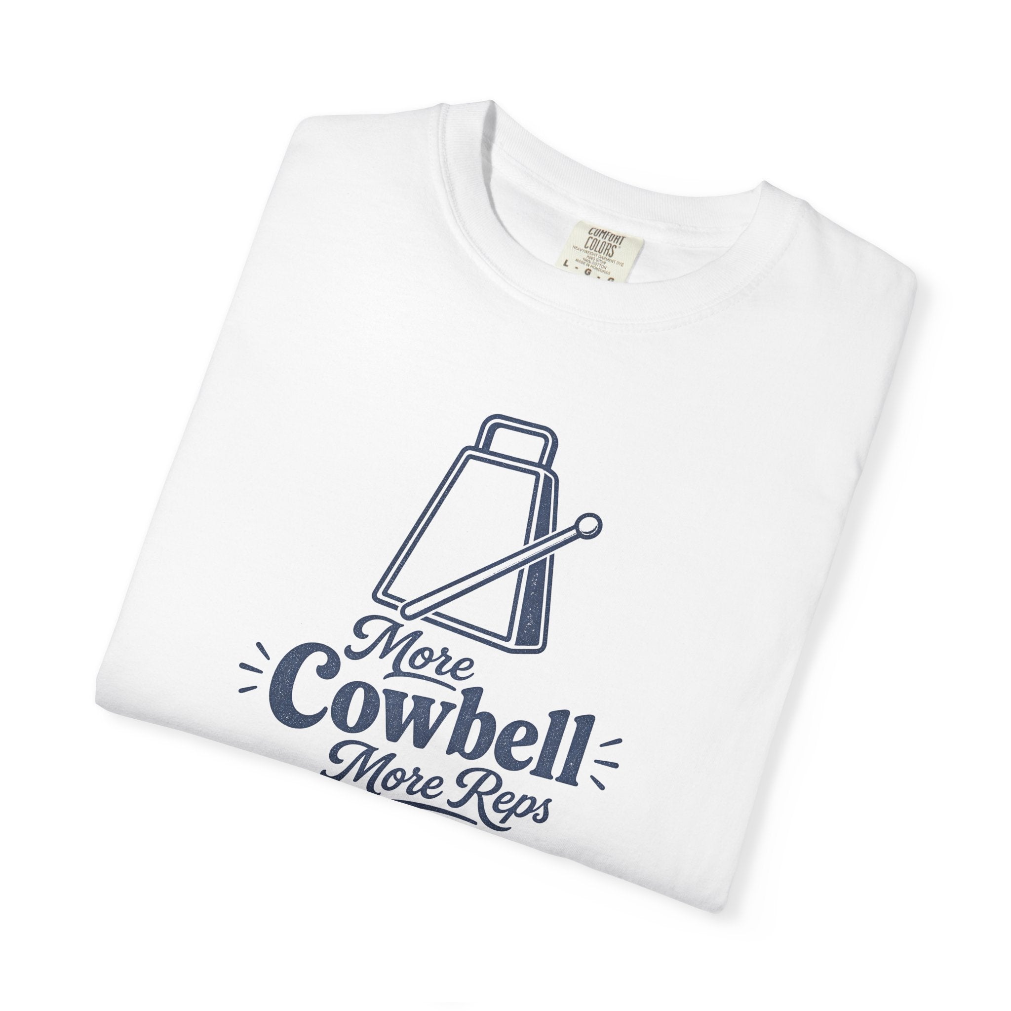 Cowbell Graphic T-Shirt — “More Cowbell, More Reps” Fitness Tee