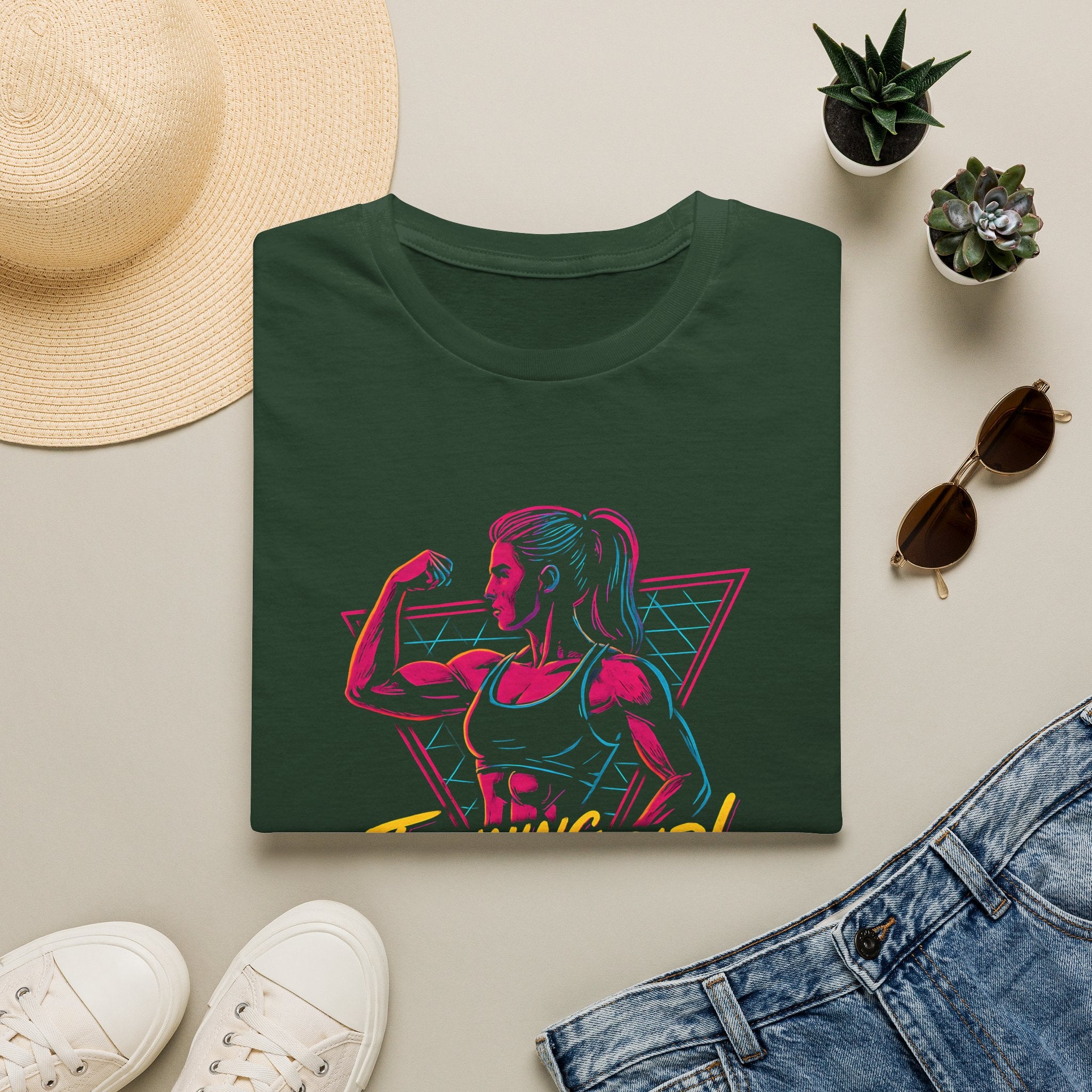 Neon Female Bodybuilder T-Shirt