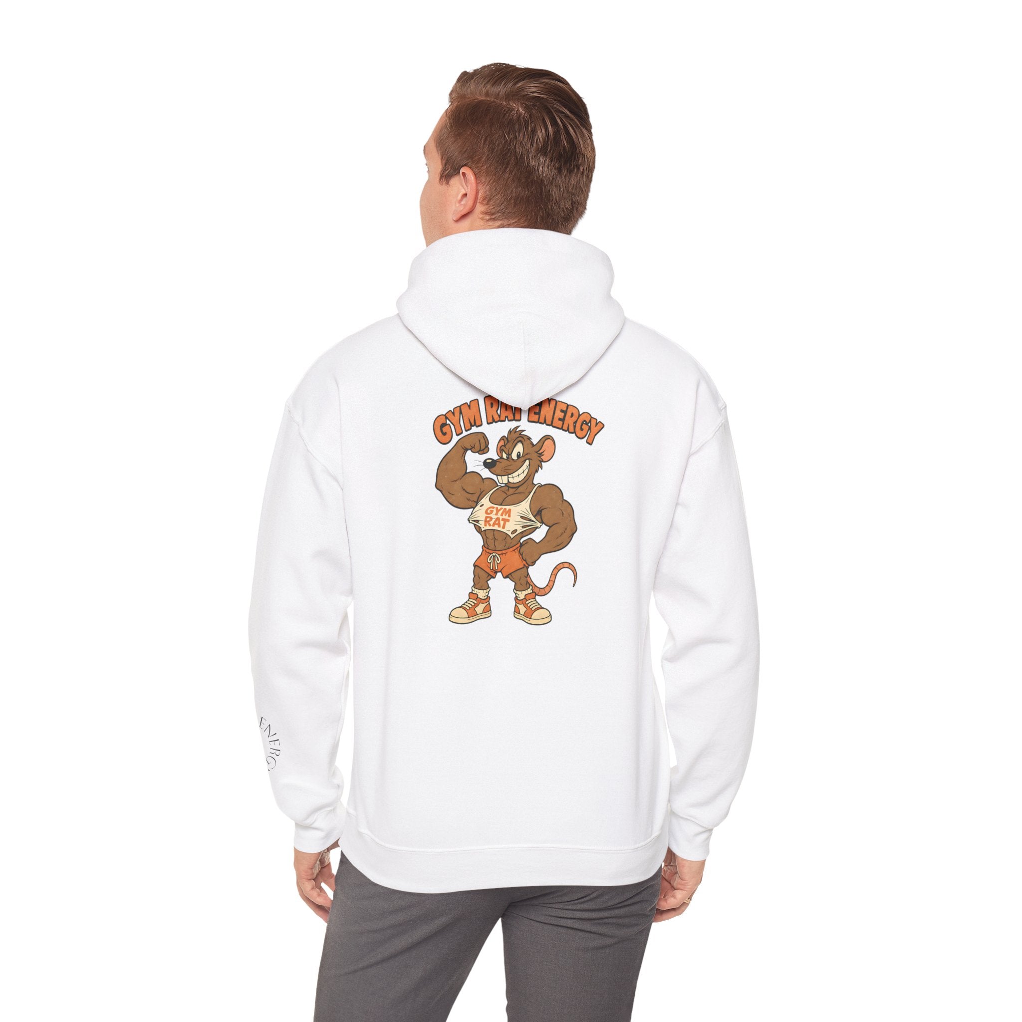 Hoodie - Gym Energy Muscle Rat Vintage Fitness Graphic Hoodie