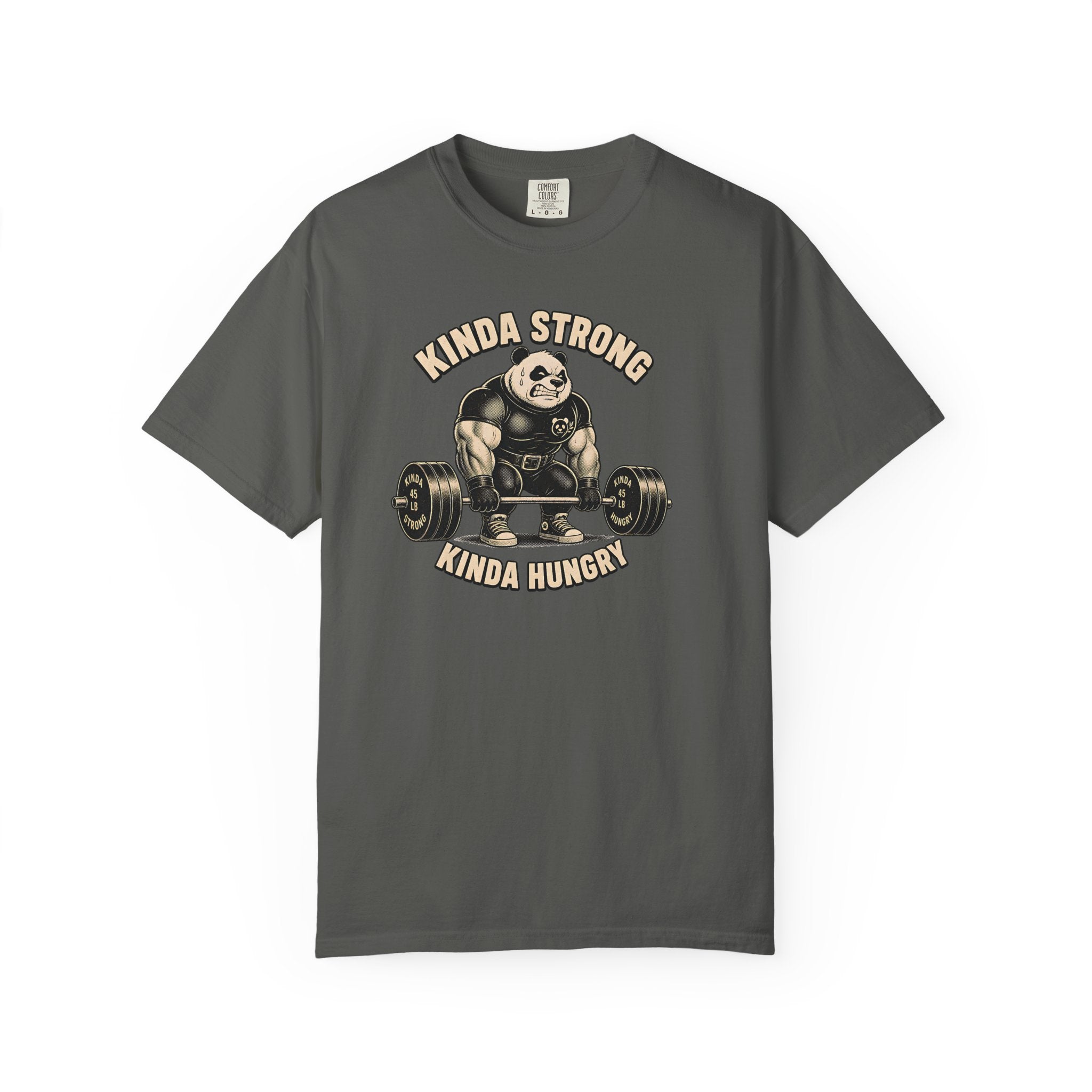 "Kinda Strong Kinda Hungry" Panda Weightlifting Gym Tee