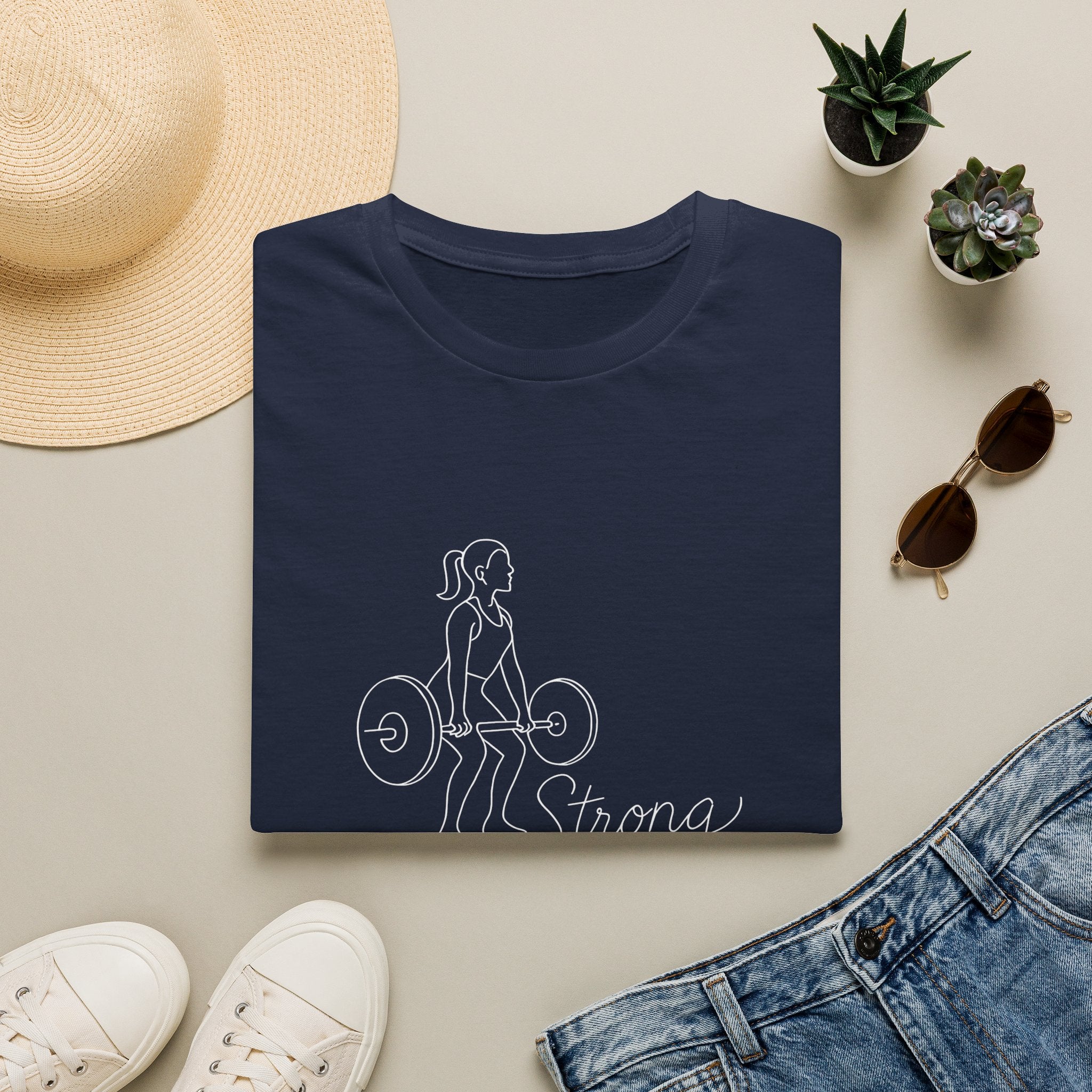 Girl lifting weights T-Shirt