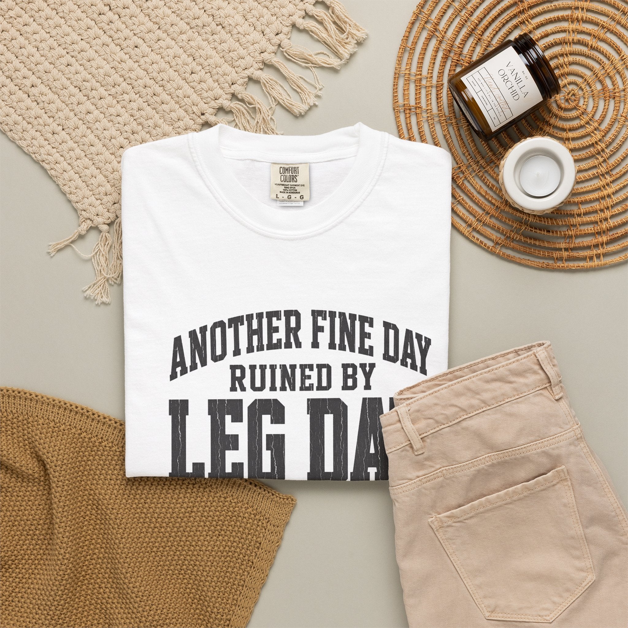 Leg Day T-Shirt — "Another Fine Day Ruined by Leg Day" Gym Tee