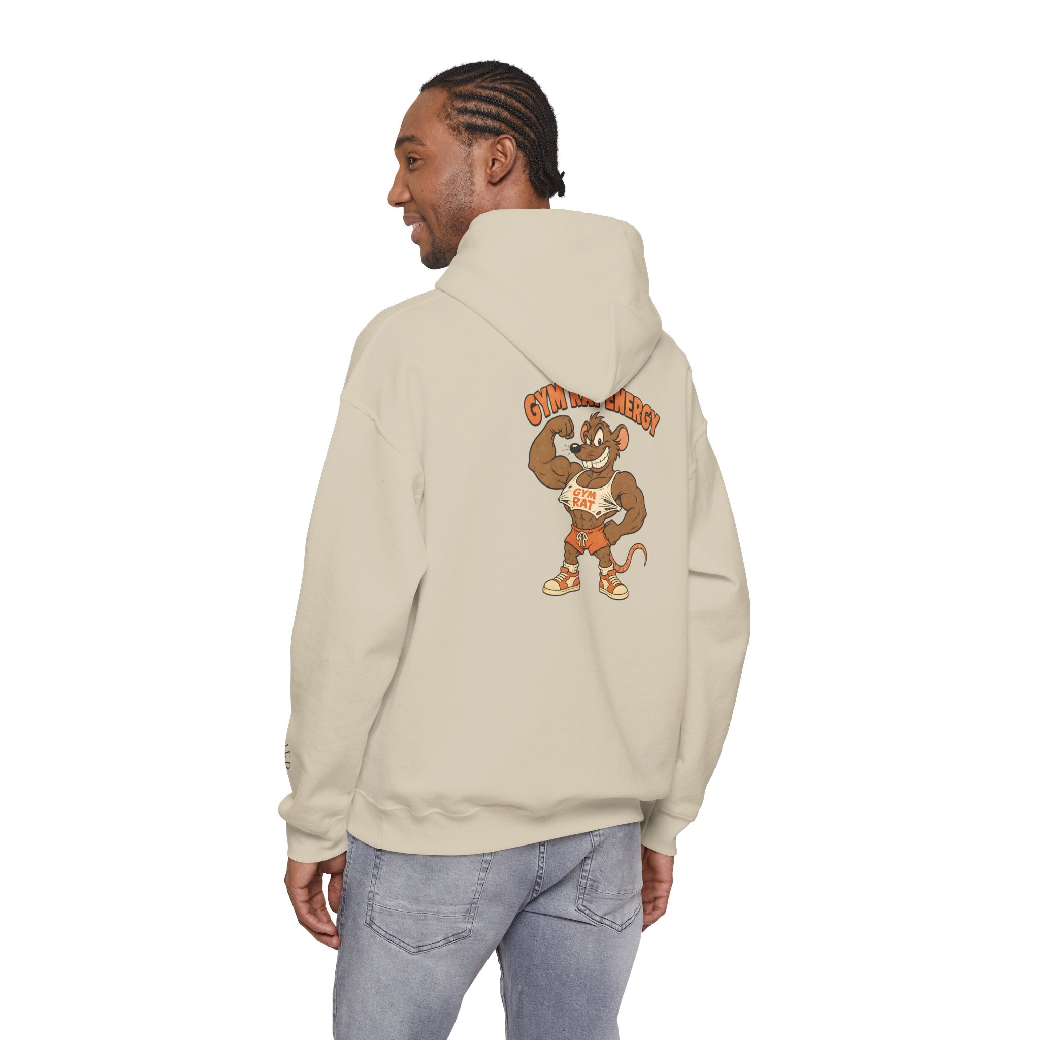Hoodie - Gym Energy Muscle Rat Vintage Fitness Graphic Hoodie