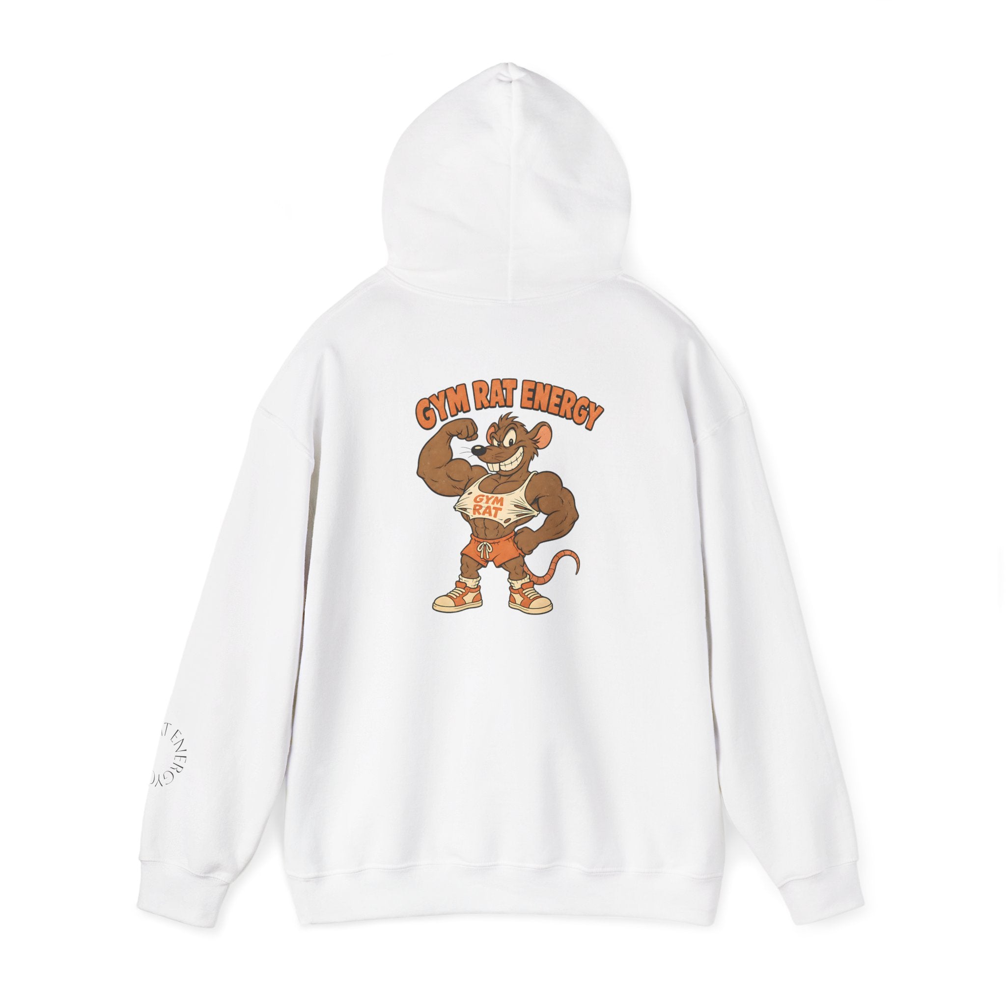 Hoodie - Gym Energy Muscle Rat Vintage Fitness Graphic Hoodie